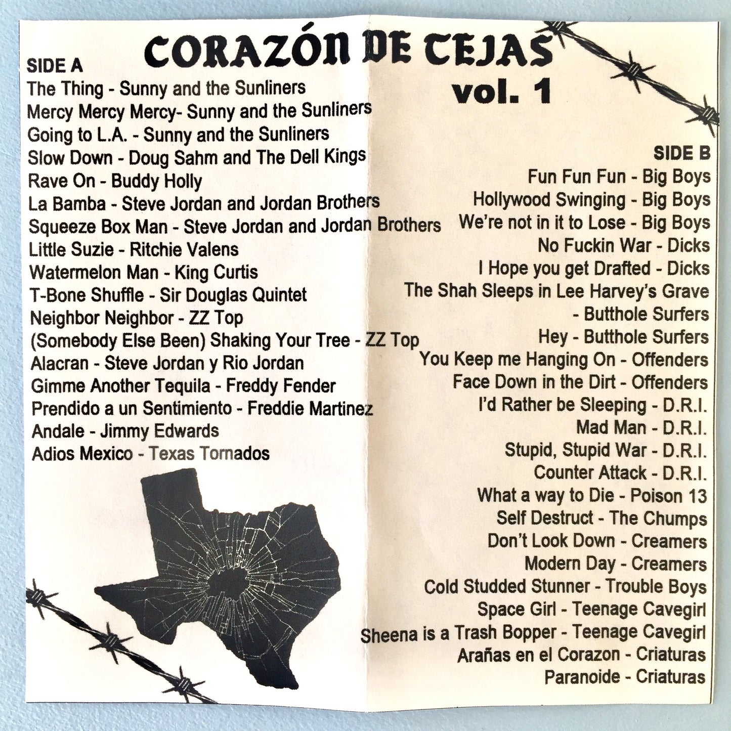 CORAZON DE TEJAS VOL. 1 - CASSETTE MIXTAPE